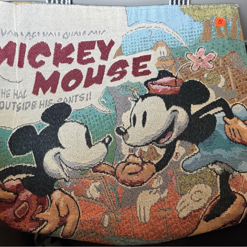 Mickey Mouse Tapestry/Carpet Tote Bag NEW